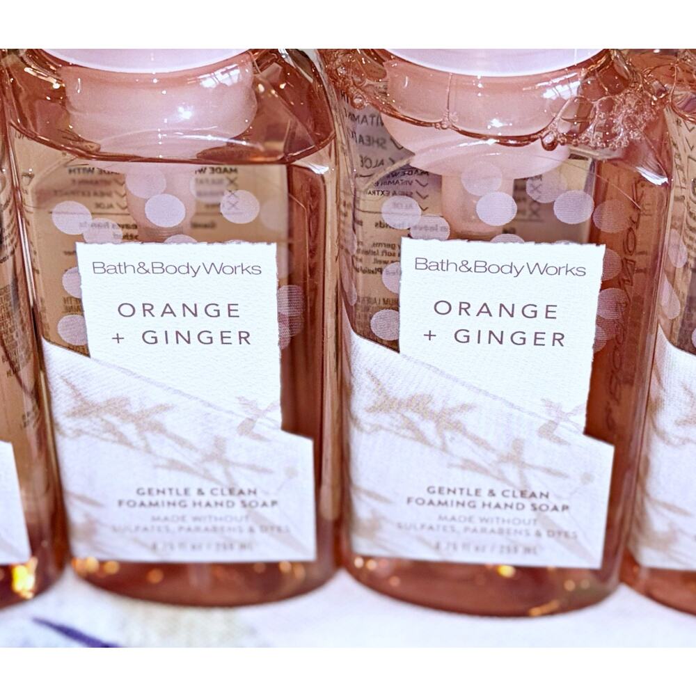 Bath & Body Works Orange + Ginger 8.75oz Gentle Clean Foaming Hand Soap x4 - Picture 3 of 4